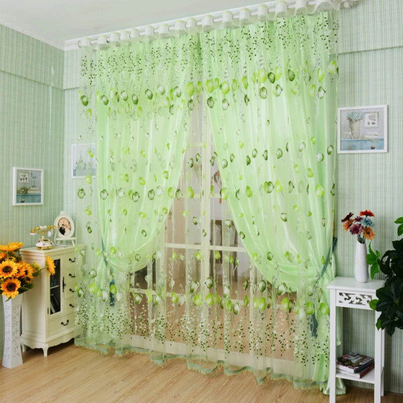 1Pc Modern Tulip Window Screen Living Room Bedroom Door Kitchen Drape Curtain Home Decoration Supplies 2030