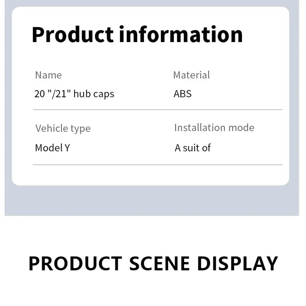 21 Inch Wheel Cover Rim Patch For Tesla Model Y 2021-2023  Uberturbine Hub Cap Protectors ABS Rim Protector 2024 Accessories