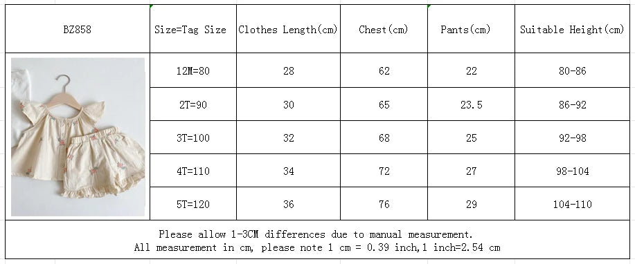 Humor Bear Girls' Clothing Sets Embroidered Children's Flying Sleeve Vest Shorts Kid Clothes Suit