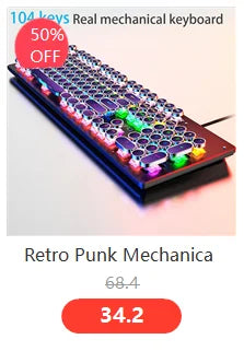 Girl Pink Real Mechanical Keyboard Green Axis Punk Retro Round Key Chocolate Lipstick Office Typing Game Keyboard