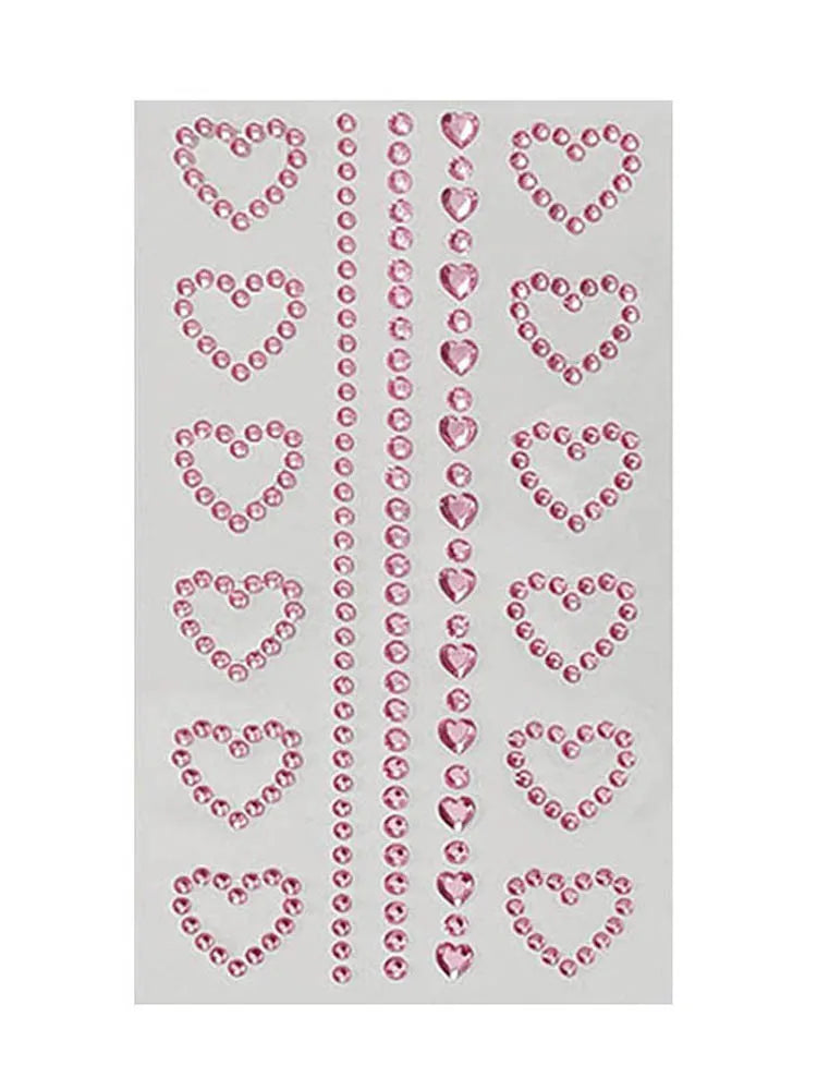 3D Face Jewelry Crystal Diamond Tattoo Stickers DIY Women Eyes Face Body Pink Heart Pearl Rhinestones 3D Makeup Art Stage