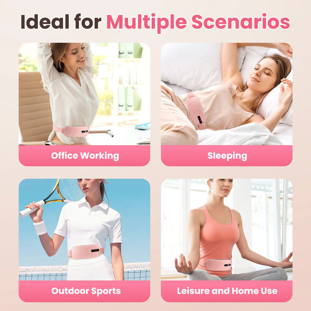 Women Menstrual Heating Pads Effective Hot Compress Period Relief Belt Rechargeable Heated Waist Massager Gifts for Female