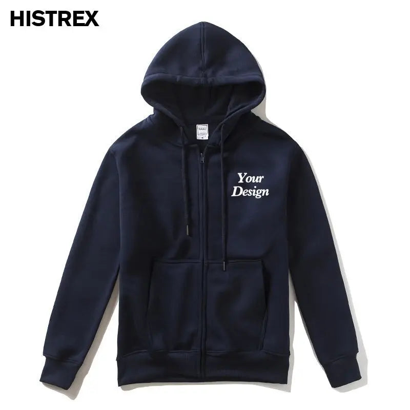 Top Quality Custom Cotton Zipper Hoodie Print Photo Text Brand Logo Men Womens Thick Fleece Autumn Winter Warm Sweatshirt 350gsm