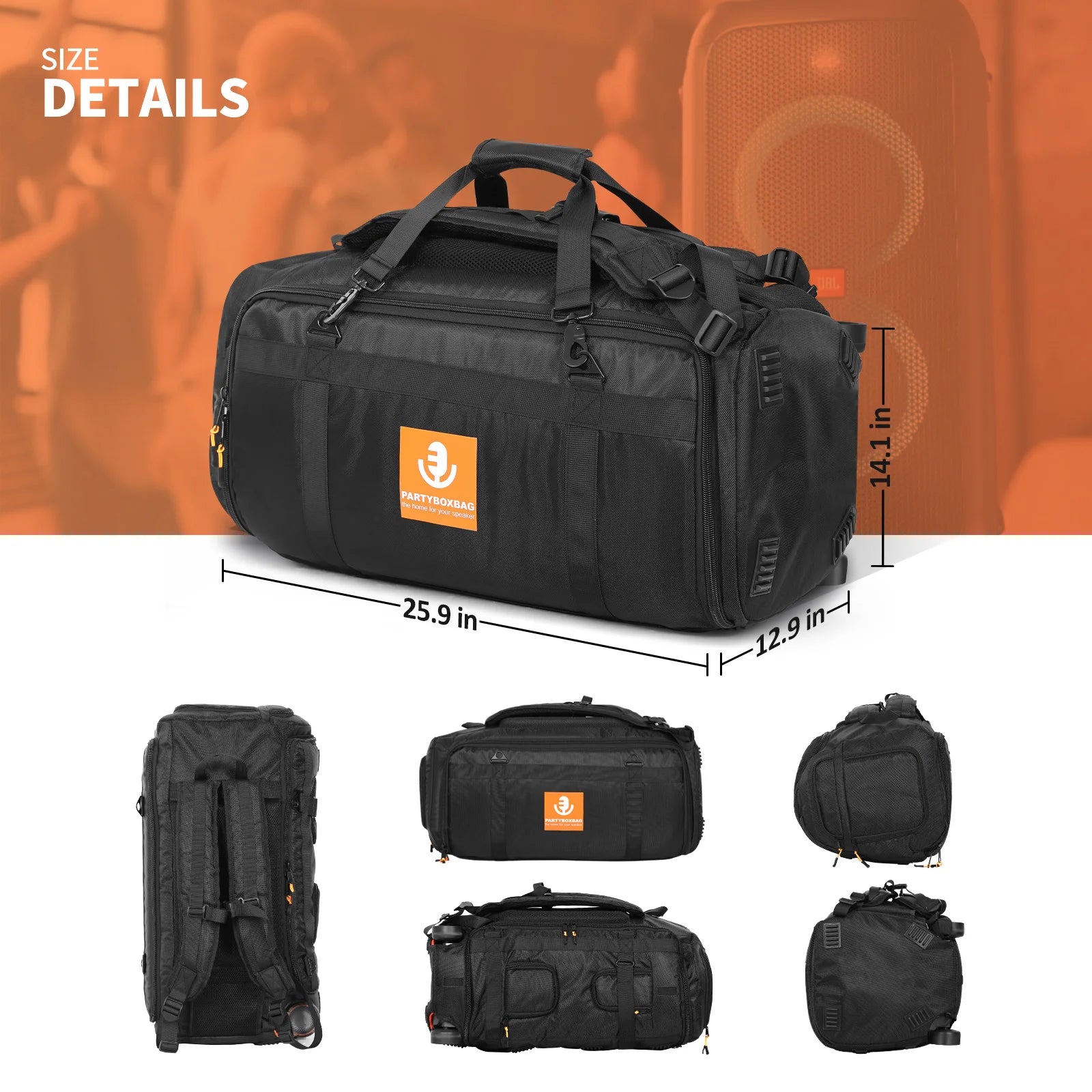 Speaker Carry Backpack For JBL Partybox Stage 320 BT Speaker Carrying Case Shockproof Portable Speaker Carry Tote Bag Backpack