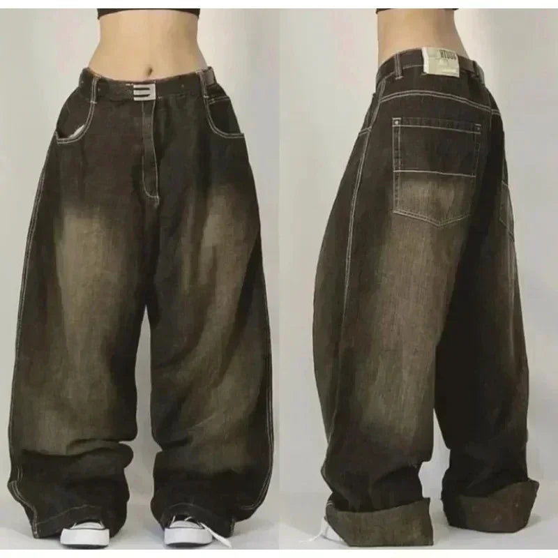 Affliction New Jeans American New Fashion Embroidered Loose Jeans Men and Women Street Casual Floor Mopping Pants