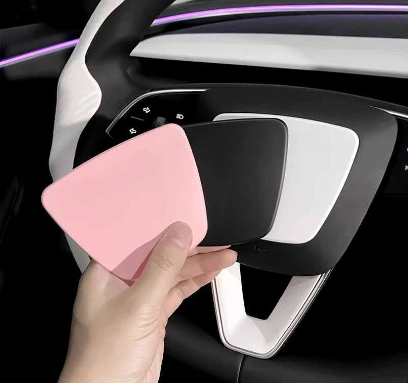 For Tesla Model 3 Highland 2024 Car Accessories Steering Wheel Patch Decorative Protective Cover Sticker Steering Wheel Sticker