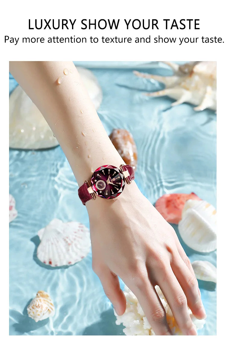 POEDAGAR Top Exquisite Elegant Watches For Women Waterproof Leather High Quality Original Woman's Watch Quartz Ladies Wristwatch
