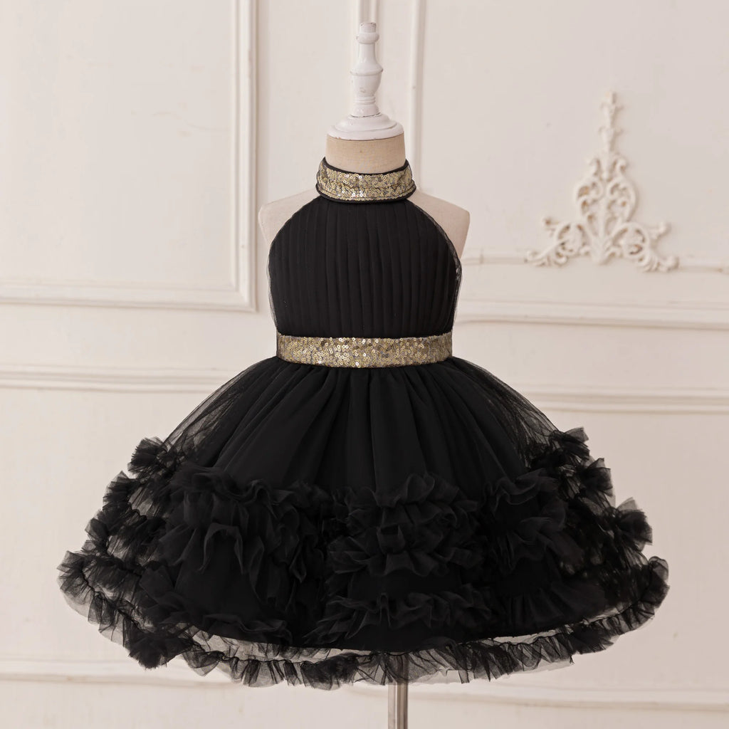 Trailing Big Bow Party Baby Girls Dresses Sequin Baptism Bridesmaid Costume Toddler Birthday Princess Dress Wedding Evening Gown
