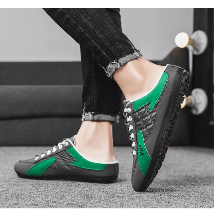 Half Slippers for Men Trendy Men's Flat Bottom Casual Shoes Soft Sole Support Shoes Men's Sneakers Zapatos De Hombre 2024