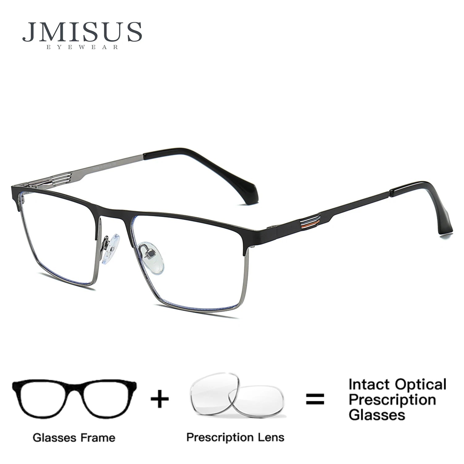 JMISUS 2025 New Arrivals Square Prescription Glasses Men Business Progressive Eyewear Plastic steel Custom Optical Eyeglasses