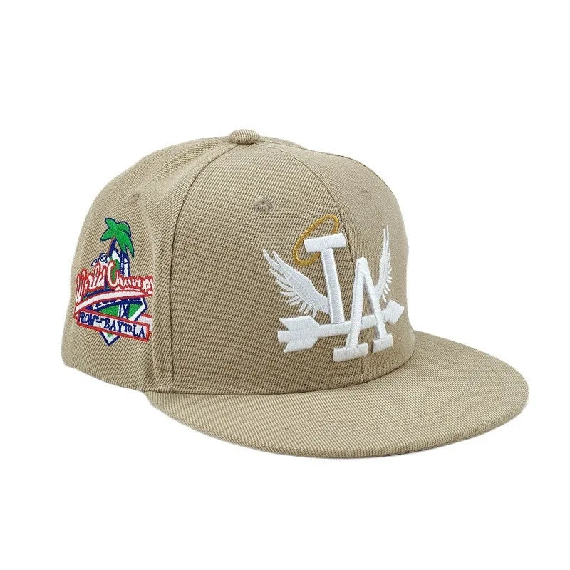 Los Angeles Embroidered Baseball Cap Unisex Angel Wings Hip Hop Cap Outdoor Adjustable Flat Brim Hat Sun Protection Peaked Hats