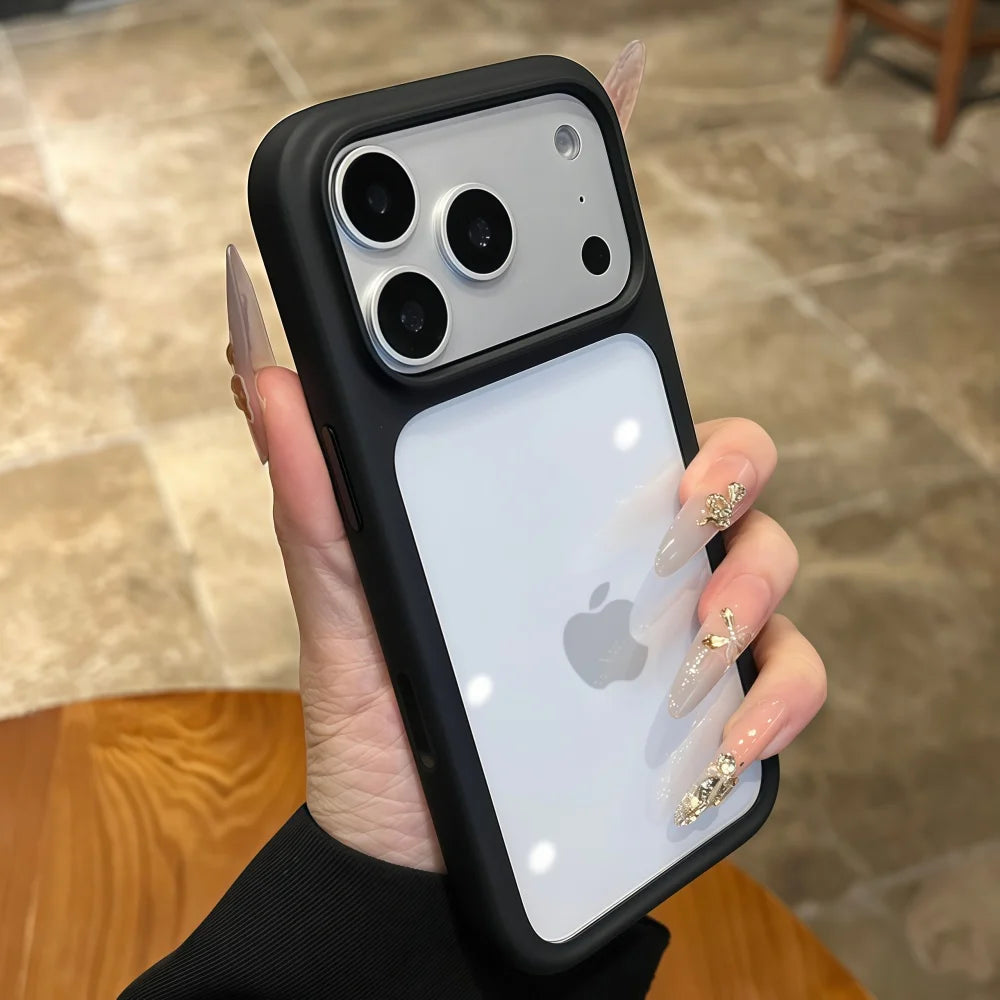 Intelligent Camera Touch Button Crystal Clear Phone Case for iPhone 17 Pro Max 16 Pro 17 Air Transparent Shockproof Cover Funda