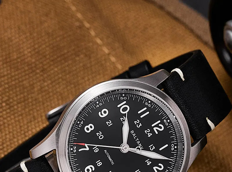 Baltany Military Field Watch S2049 Sapphire Calendar 24H Indicator Luxury Men's NH35 Auto Mechanical Homage Waterproof Watches