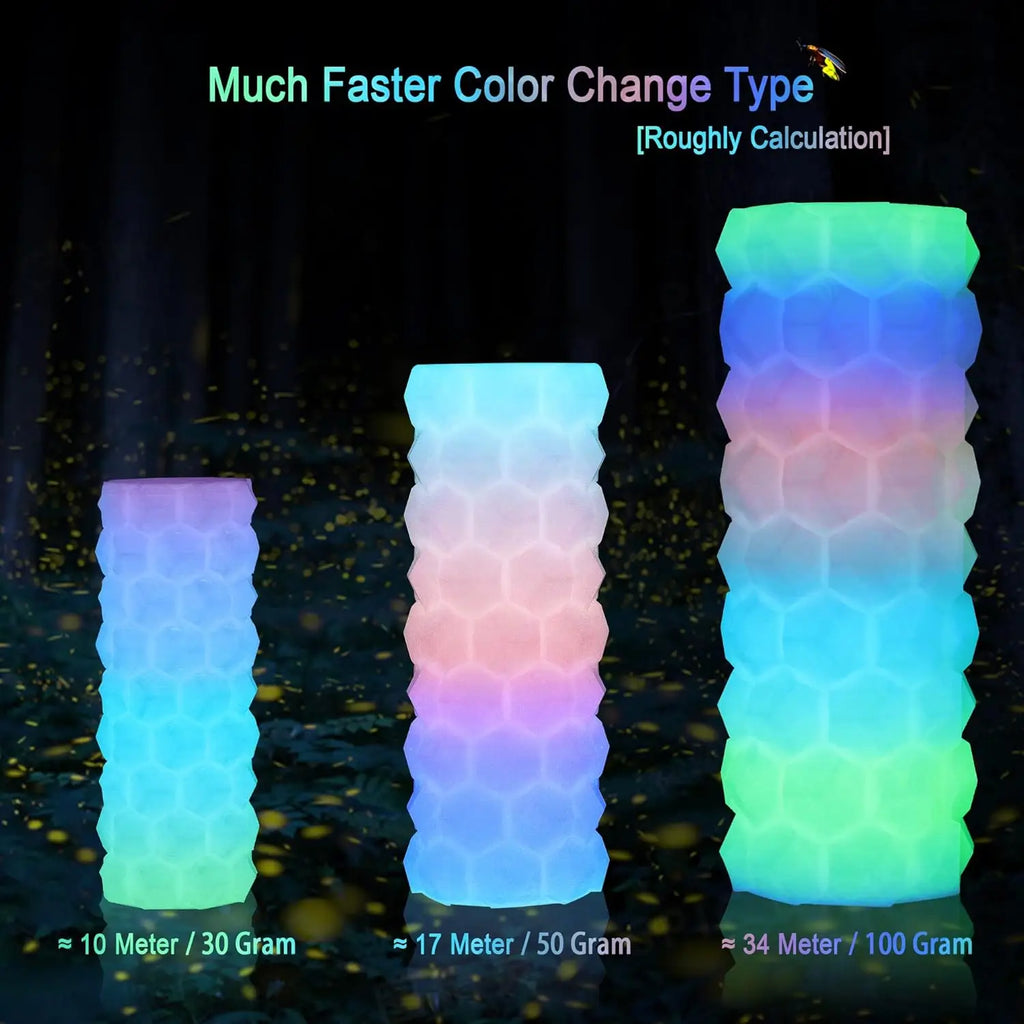Glow in the Dark PLA 3D Printer Filament 1.75mm Rainbow Bundle Dimensional Accuracy +/- 0.03mm 250g for 3D Printing