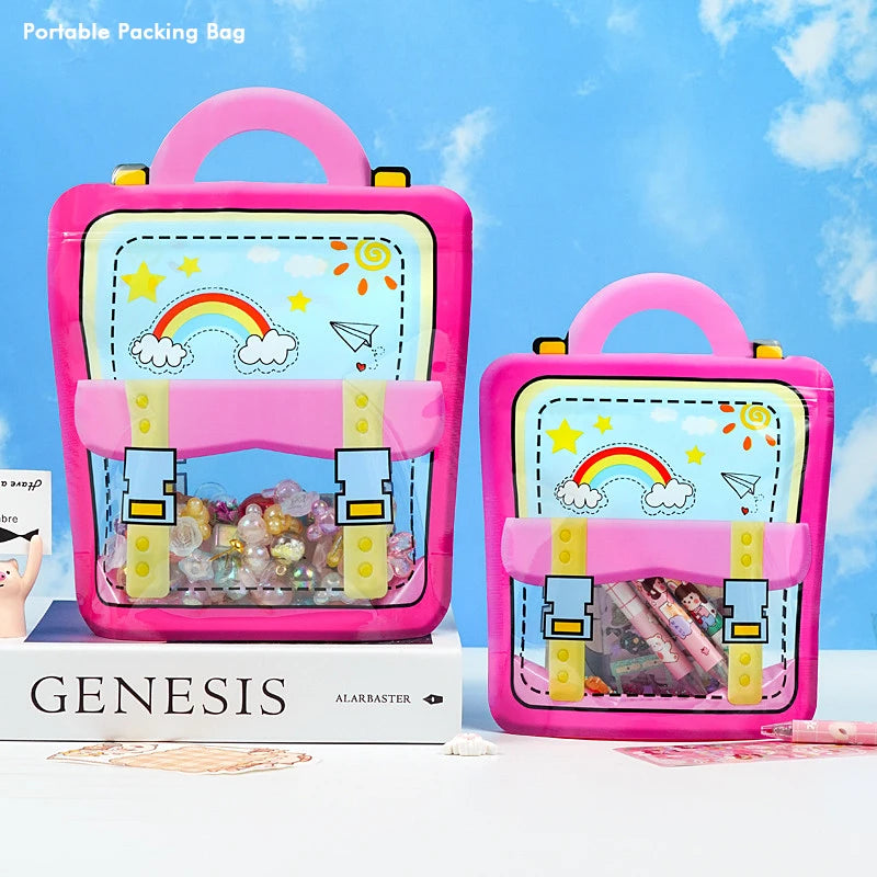 20/50PCS Children's Day Portable Seal Bag New Cartoon Schoolbags Shape Cookie Candy Bags For Kids Birthday Graduation Party Gift