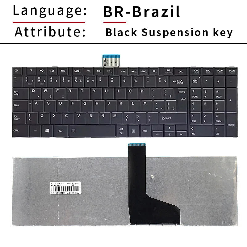 US Russian UK Black Laptop Keyboard For Toshiba Satellite C850 C850D C855 C855D L850 L850D L855 L855D L870 L870D P-11B96GB-528