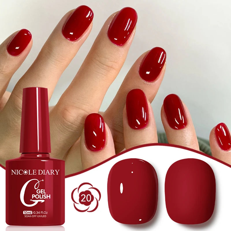NICOLE DIARY Glass Beads Cat Magnetic Gel Nail Polish Spring Summer Gel Nail Sparkly Gel Varnish Soak off Nail Manicure Art