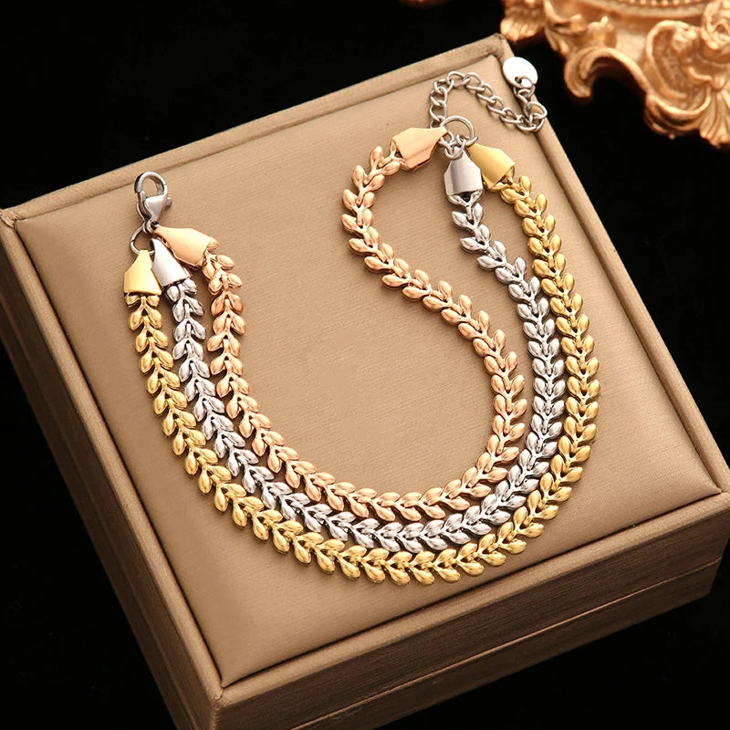 EILIECK 316L Stainless Steel Gold Color Bangles Bracelet For Women New Trendy Wrist Chain Waterproof Jewelry Gift Party Bijoux