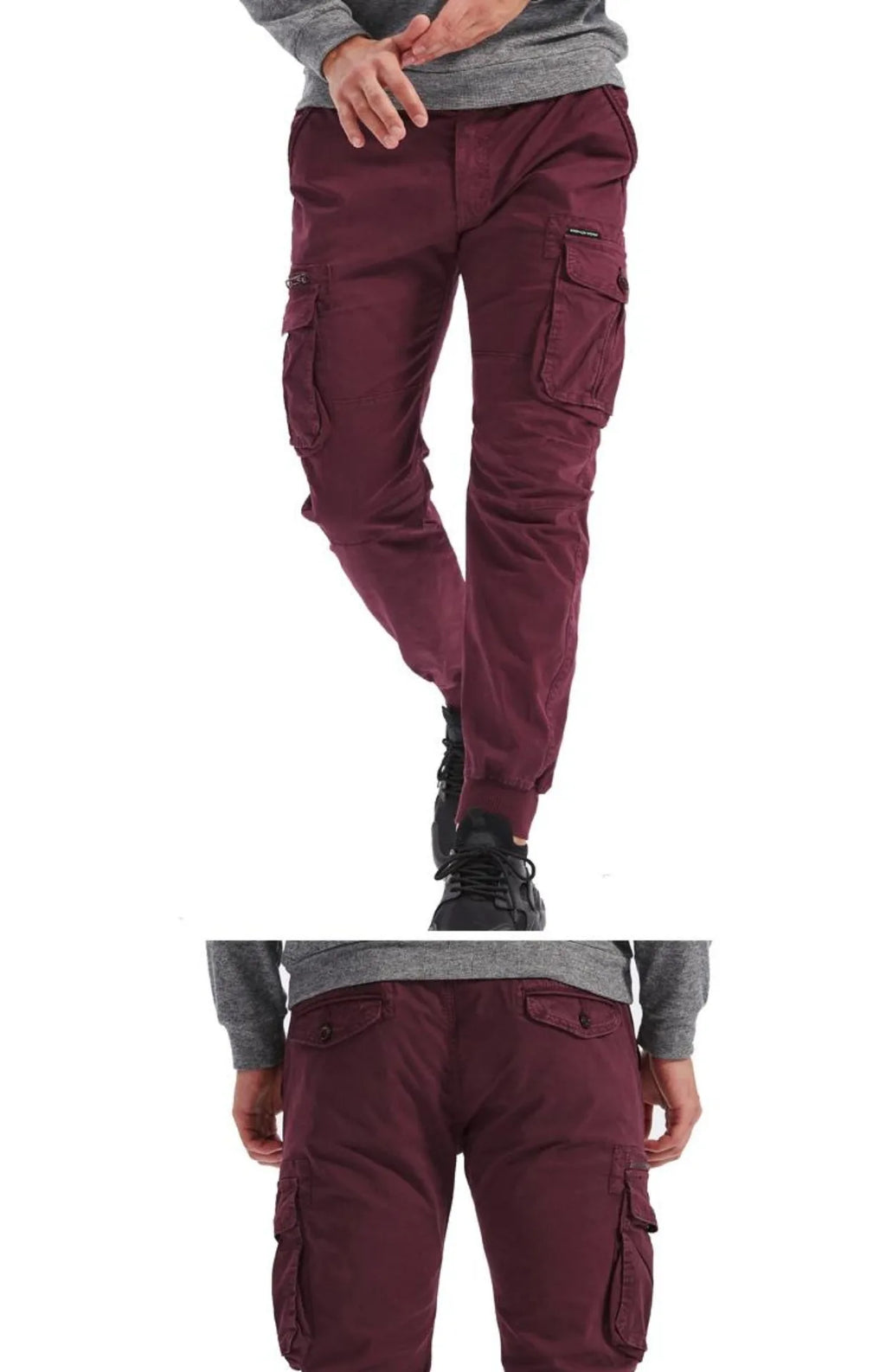 Spring Summer Men's Casual Fashion Work Pants Cuffed Multiple Pockets Slim Fit Youth Leisure Trousers Trendy Brand