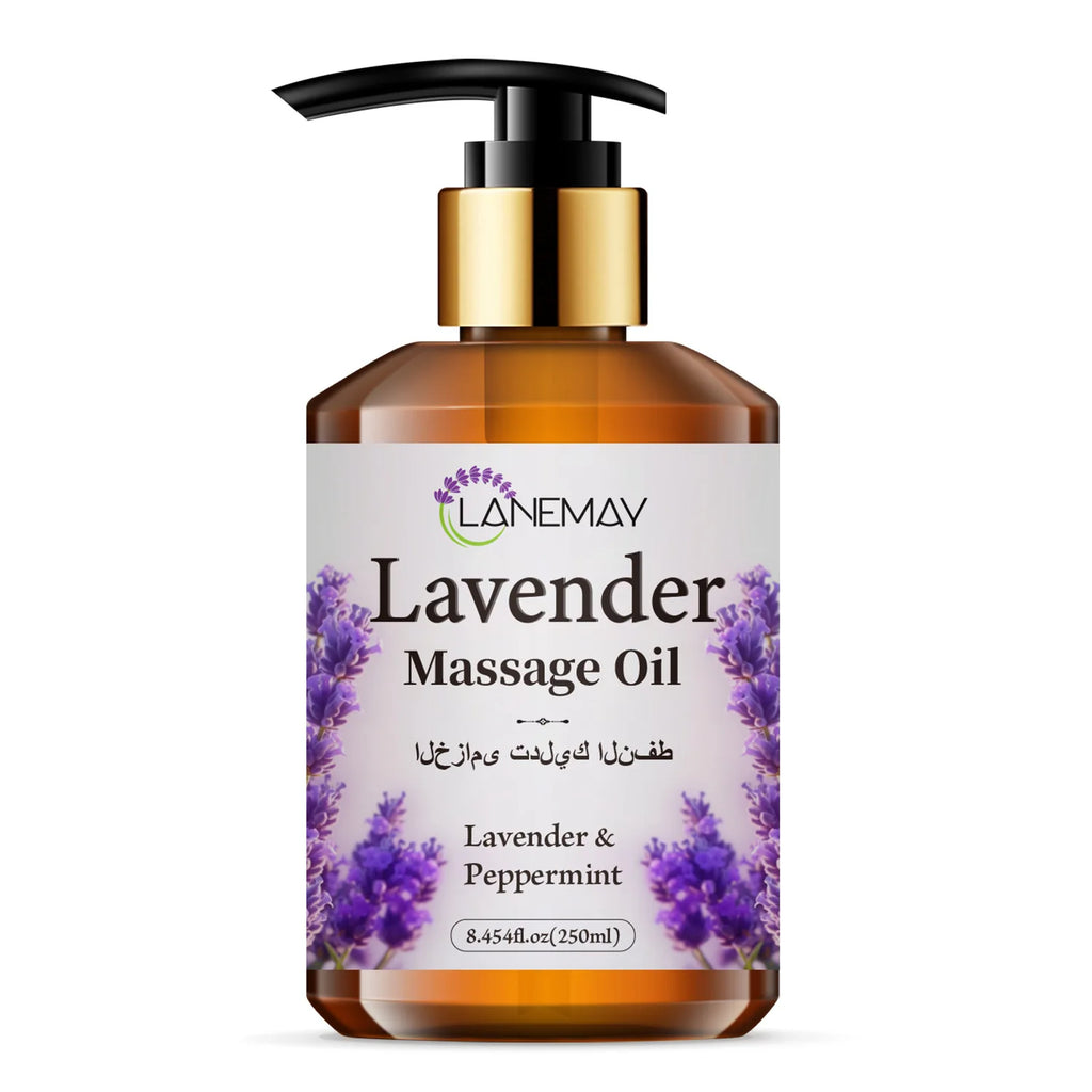 2PCS Lavender & Peppermint Massage Oil, Moisturizing & Softening Body Care for All Skin Types, body relaxation Massage Oil 500ml