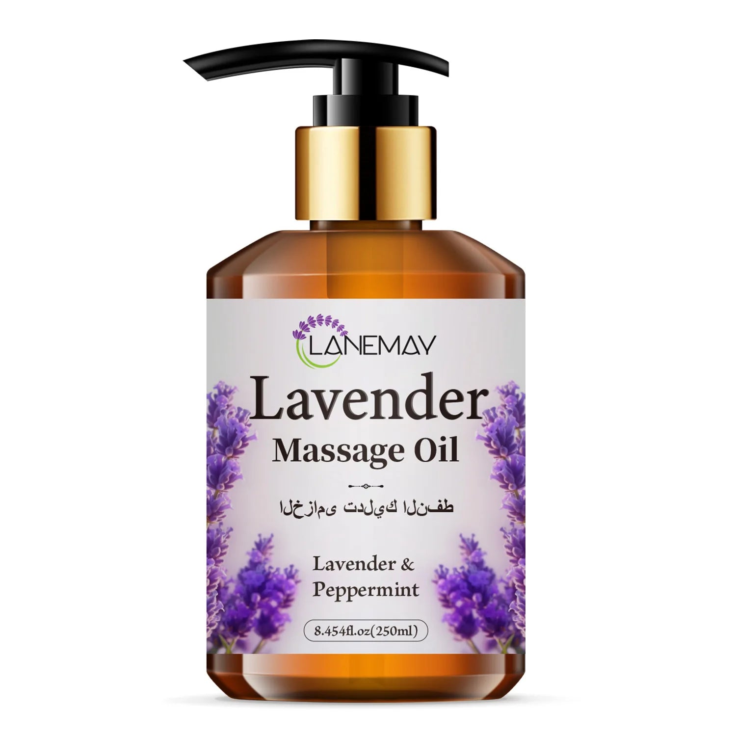 2PCS Lavender & Peppermint Massage Oil, Moisturizing & Softening Body Care for All Skin Types, body relaxation Massage Oil 500ml