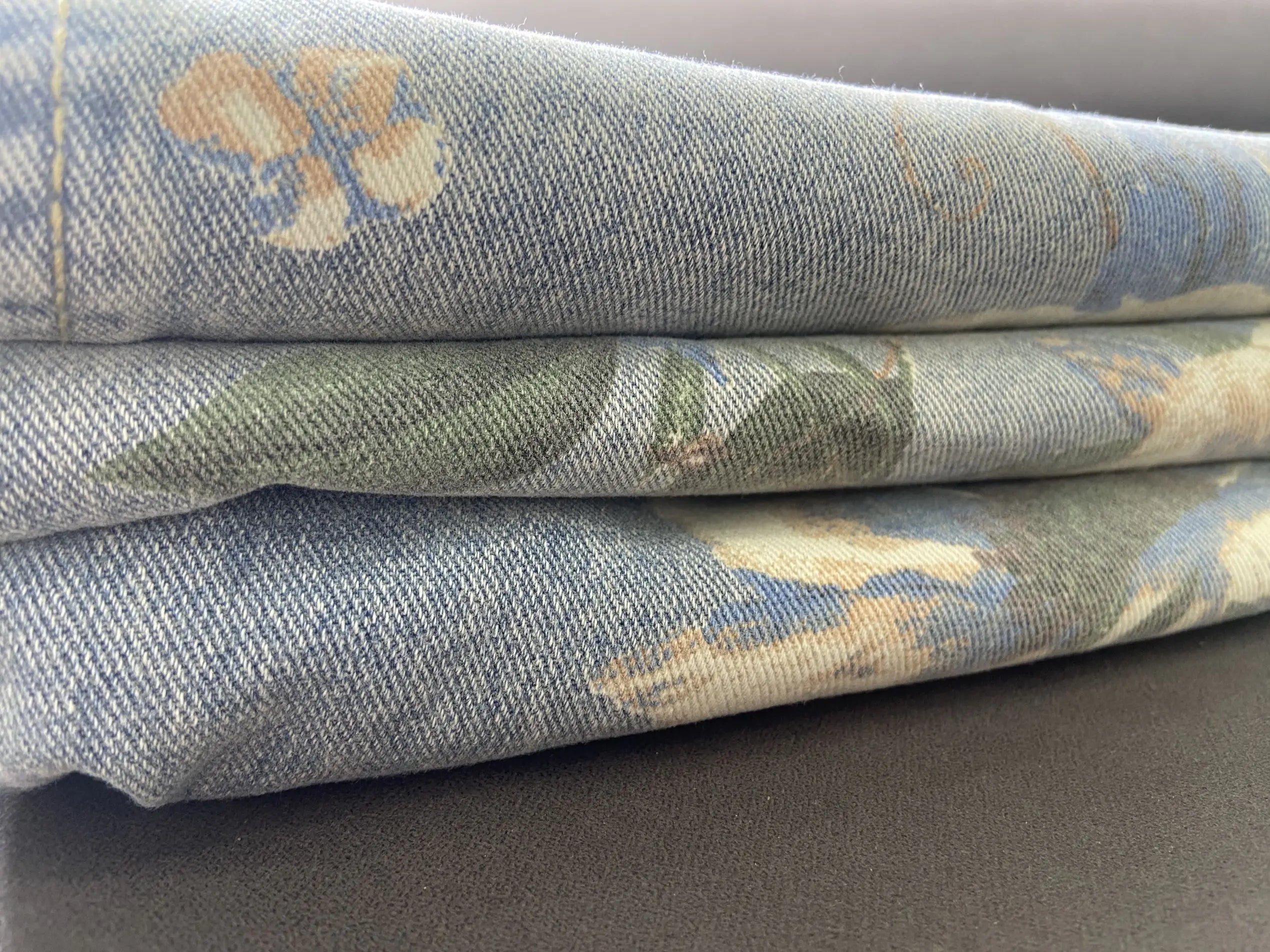 Fashion Printed Jeans 2025 Retro Floral Denim Mopping Trousers Korean Style High Street Loose Hip Hop Wide-leg Jean Pants