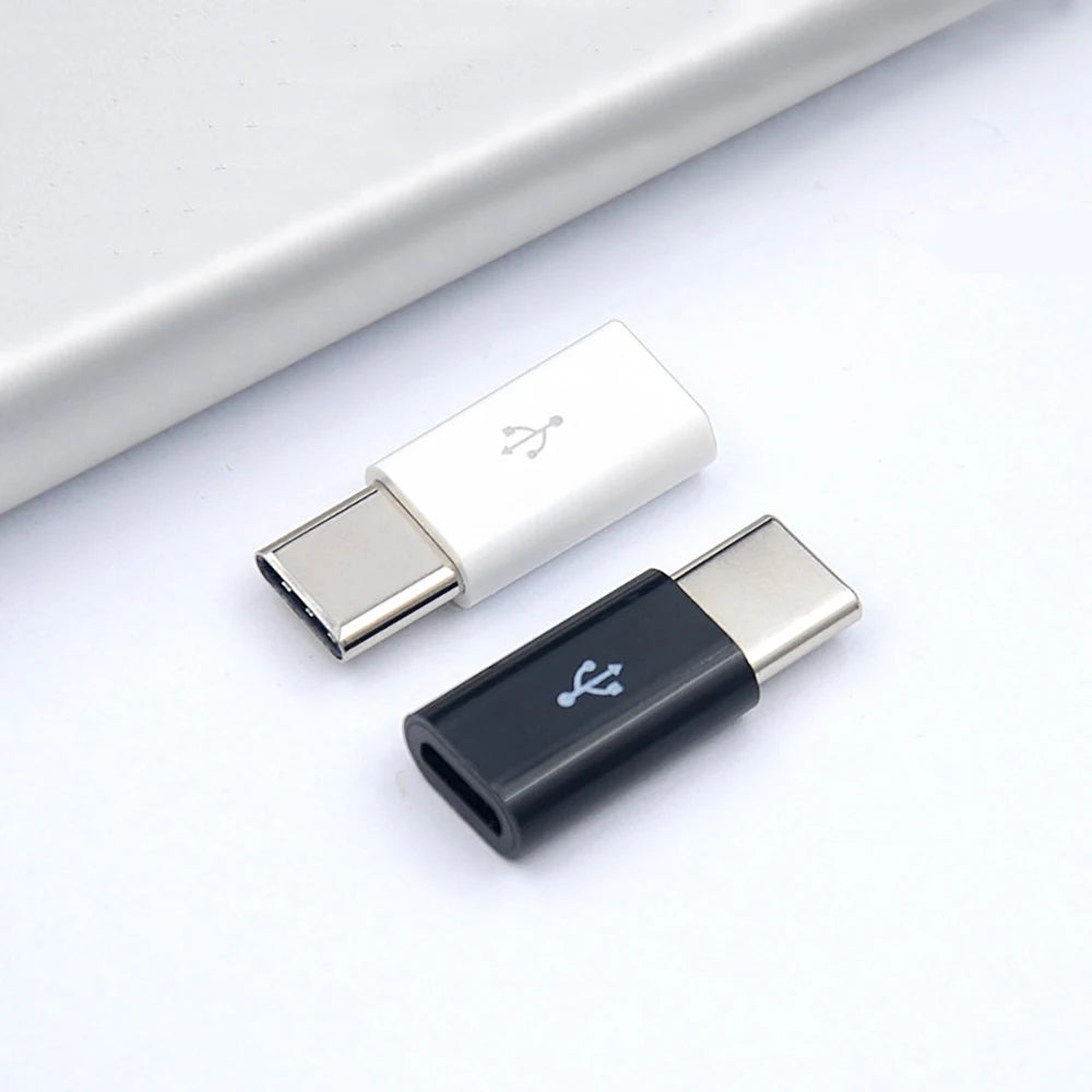 1PCS/5PCS Micro USB Female To Type C Male Adapter Mobile Phone Android Converter Micro-B To USB-C Data Cable Connector