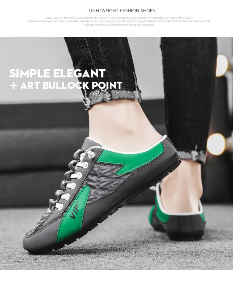 Half Slippers for Men Trendy Men's Flat Bottom Casual Shoes Soft Sole Support Shoes Men's Sneakers Zapatos De Hombre 2024