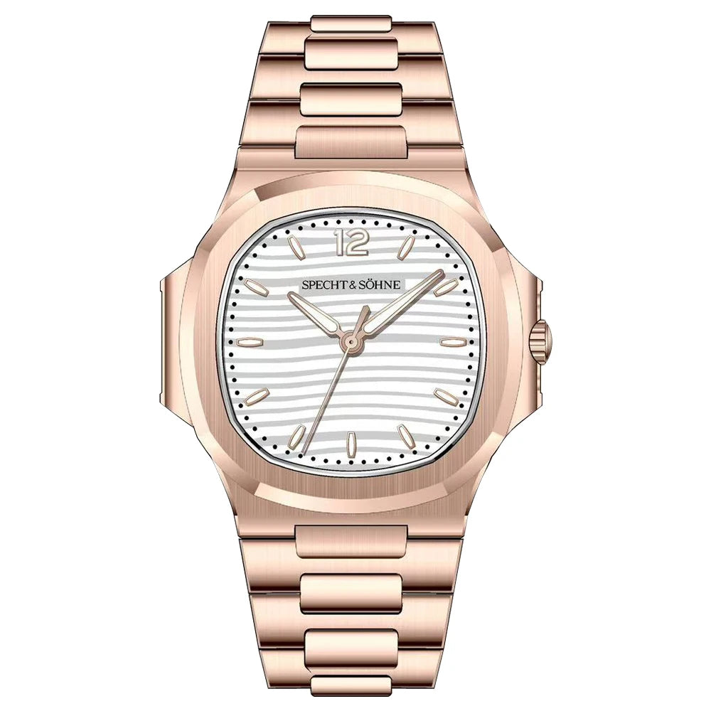 Specht & Söhne New Arrivals 5711 Watches For Men Ultrathin Steel Sapphire Crystal Mess Pink Quartz Watch Relogio Masculino 40MM