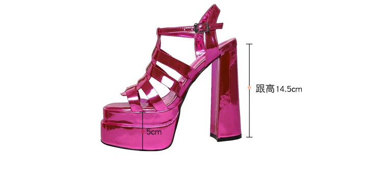 2024 Ladies High Heels Double Waterproof Platform Sandals for Women Luxury Brand Designer Summer Party Chunky Pumps and Shoes