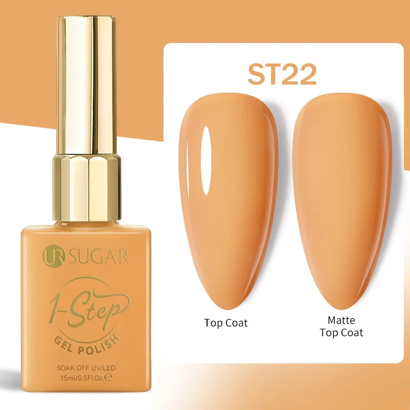 UR SUGAR 1-step Gel Polish 12ML Glitter Nail Spring Summer White Nude Pink Gel Nail Polish 3 IN 1 No Need Base Gel and Top Coat