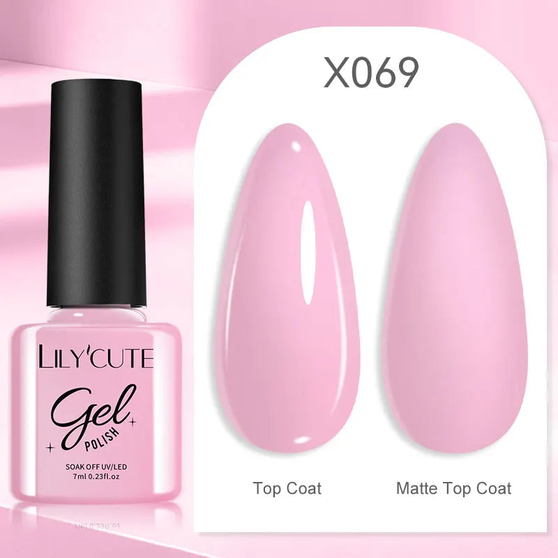 LILYCUTE 7ML Black White Color Gel Nail Polish Summer Colorful Gel Nail Art Semi Permanent UV Gel Soak Off UV LED Gel Varnishes