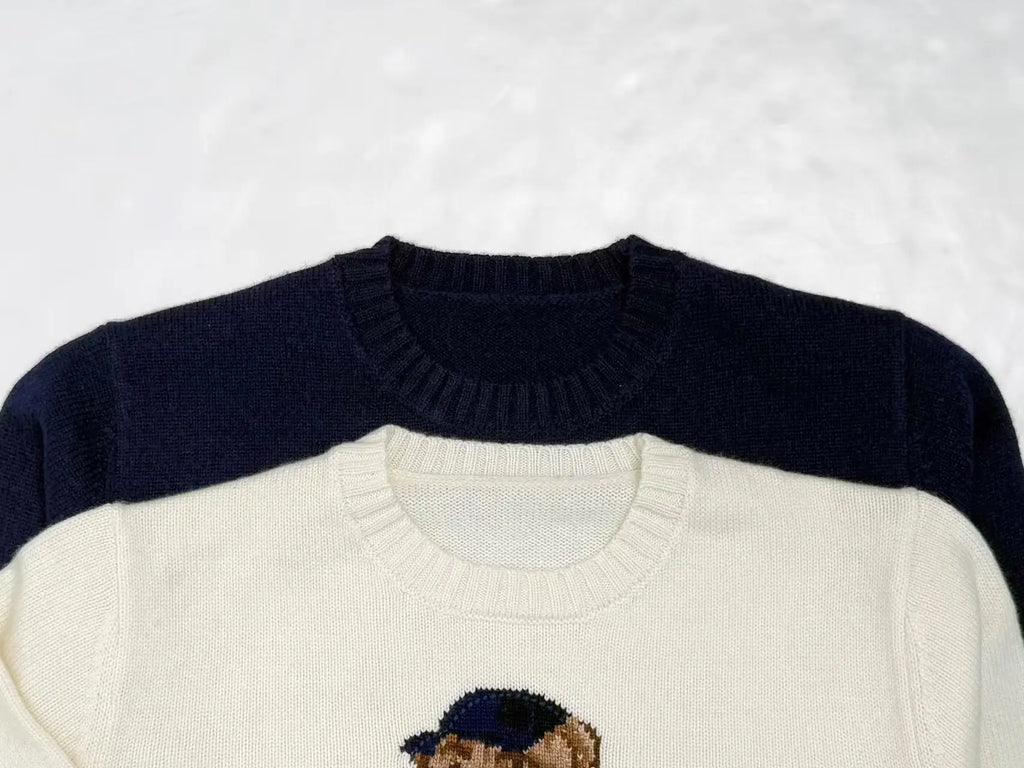 2025 New Autumn/Winter Women's Sweater High Quality Fashion Exquisite Cartoon Jacket  RL Teddy Bear 90% Wool+10% Cashmere Hoodie