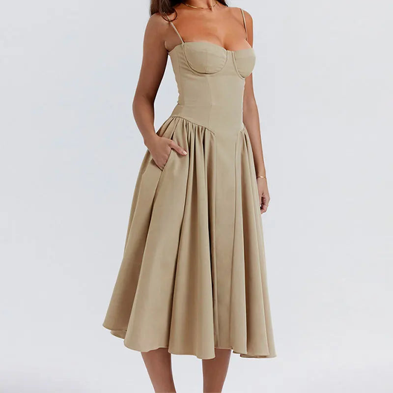 2025 Spring Summer Robe Femme Sexy Trendy Spaghetti Strap Slim Elegantes Style Suspender Party Dress Vestidos Streetwear Dresses