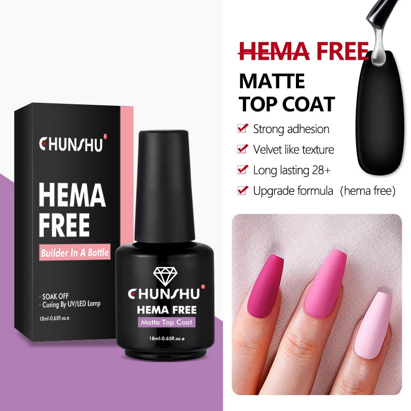 CHUNSHU Hema FREE Construction UV Gel 18ml Builder Nail Gel In A Bottle Semi Permanent Thick Rubber Base Gel Extension Nails Art