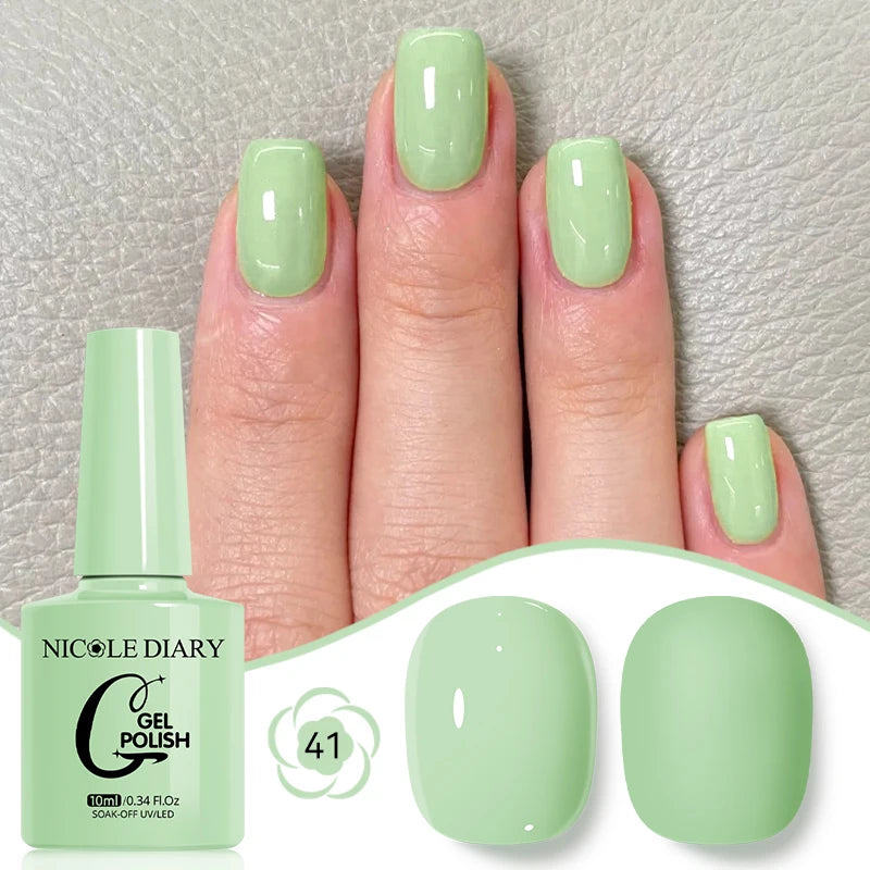 NICOLE DIARY Glass Beads Cat Magnetic Gel Nail Polish Spring Summer Gel Nail Sparkly Gel Varnish Soak off Nail Manicure Art