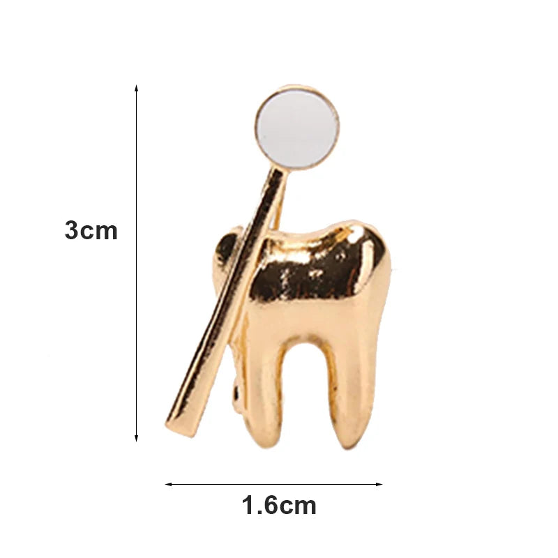 Tooth Shape Cute Medical Brooch Pin For Dentist Doctor Nurse Lapel Backpack Badge Pins Jewelry Gift Accessories