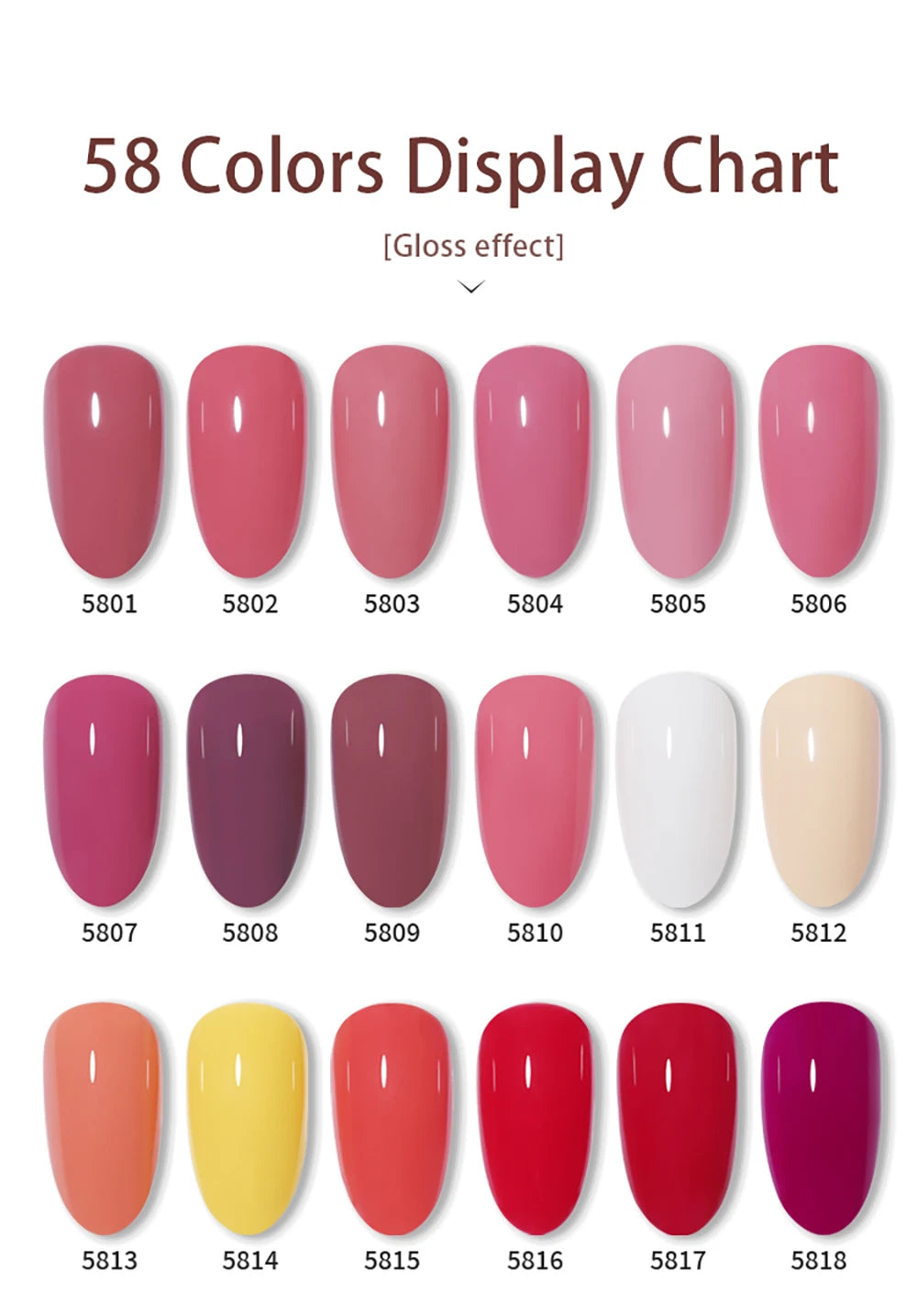 Vendeeni 58 لونًا طلاء أظافر جل بلون نقي على الطراز الياباني صيفي ملون بالأشعة فوق البنفسجية LED جل طلاء أظافر فن الأظافر قابل للإزالة