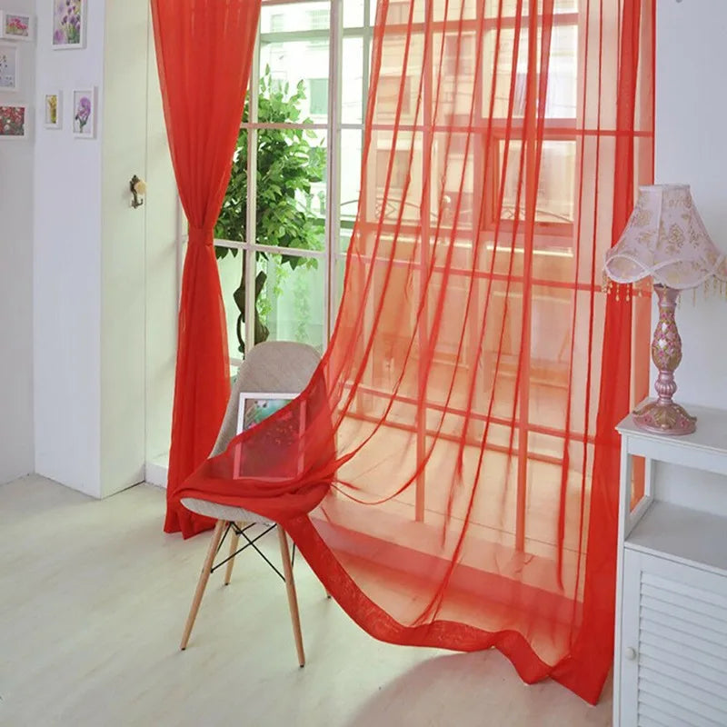 1Pc Modern Tulip Window Screen Living Room Bedroom Door Kitchen Drape Curtain Home Decoration Supplies 2030