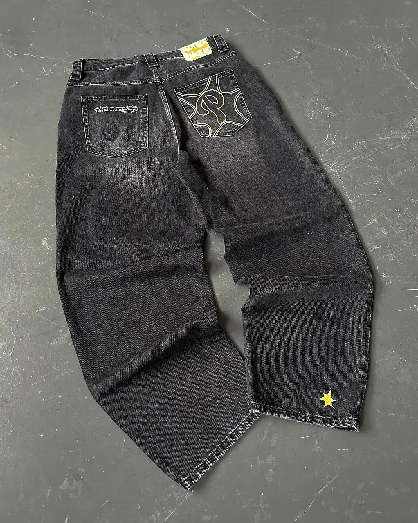 Affliction New Jeans American New Fashion Embroidered Loose Jeans Men and Women Street Casual Floor Mopping Pants
