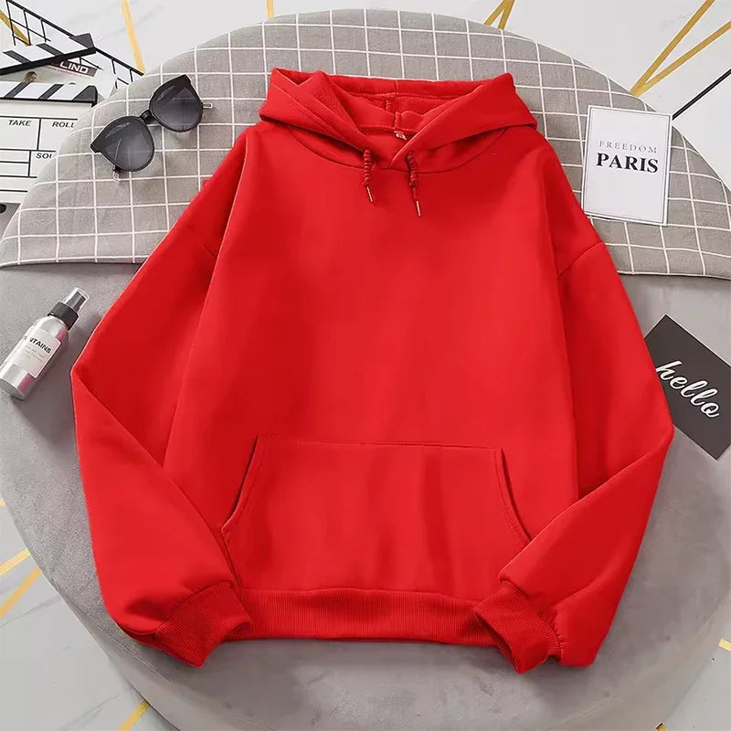 Couple Hoodies Men Women Oversized Sweatshirt Solid Color Casual Loose Pullover Harajuku Autumn Winter Couple Wear Top Fashion