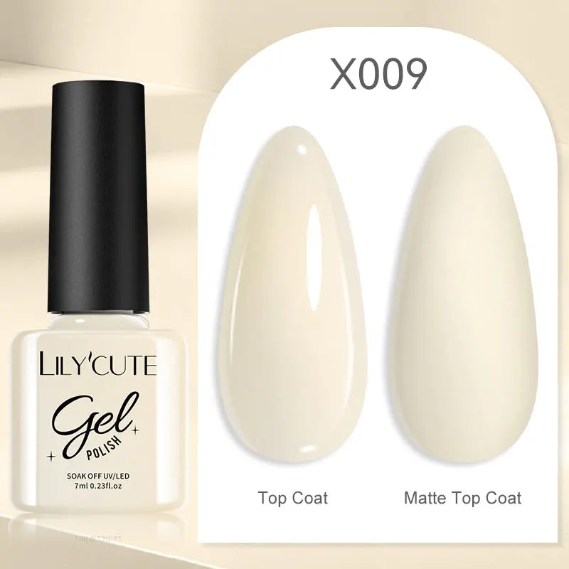 LILYCUTE 7ML Black White Color Gel Nail Polish Summer Colorful Gel Nail Art Semi Permanent UV Gel Soak Off UV LED Gel Varnishes