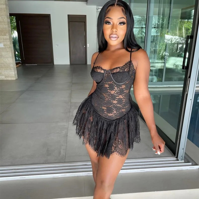 Sexy Girls Cocktail Dresses Sweetheart Sleeveless Lace Mini Evening Gowns Charming Short Customized Summer Night Club Skirts
