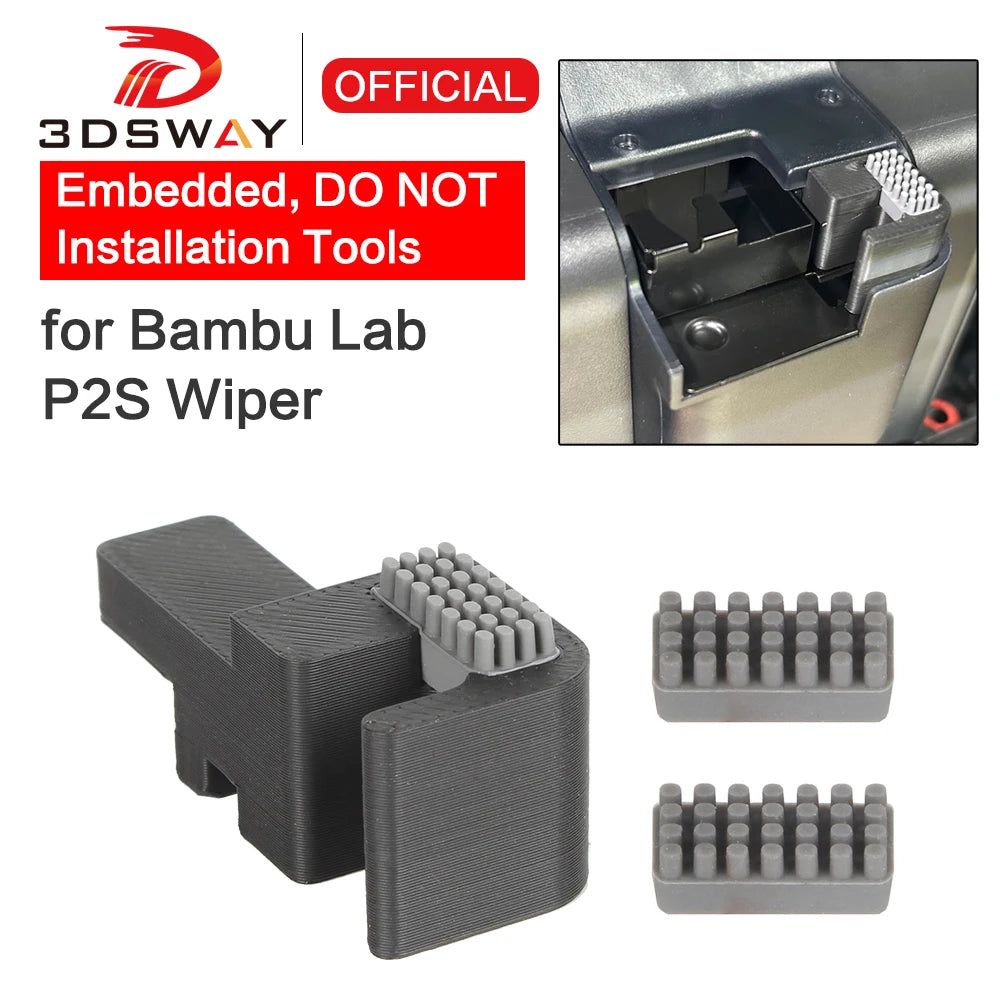 For bambulab P2S Series nozzle silicone wiper Nozzles Brush Hotbed Mounted Scrubbers for Bambu lab Cleaning Tool 3D Printer