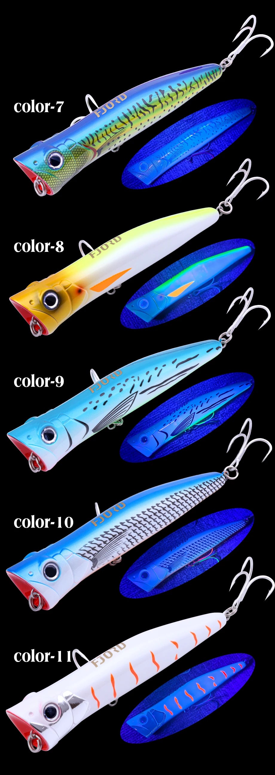 FJORD 180mm 80g Popper Hard Baits Swimbait Big Eye Fish Bait Lures New Arrivals 2025 Fishing Surface Walker Fishing Accessories
