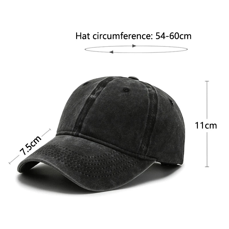 Men Women Baseball Cap Casual Unisex Baseball Cap Vintage Washed Cotton Fits Breathable Adjustable Solid Color Hip-Hop Dad Hat
