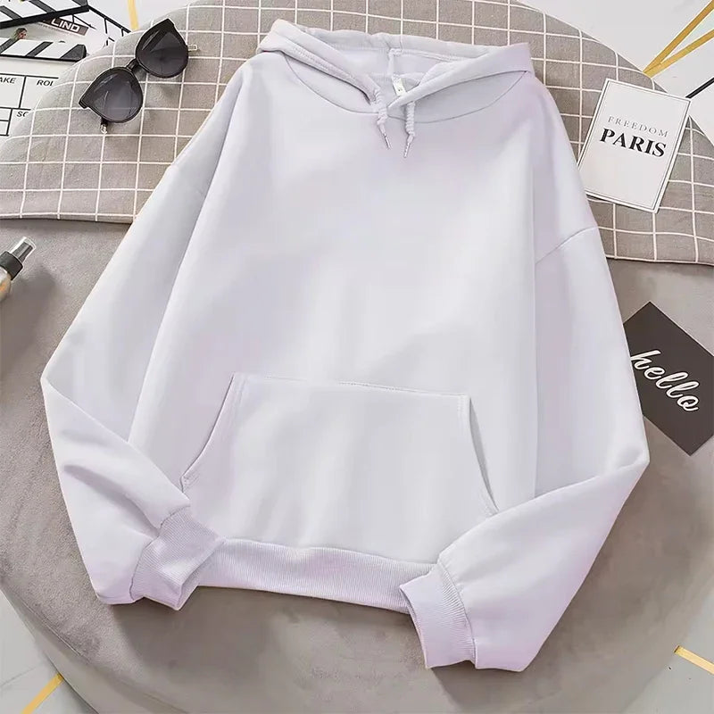 Couple Hoodies Men Women Oversized Sweatshirt Solid Color Casual Loose Pullover Harajuku Autumn Winter Couple Wear Top Fashion