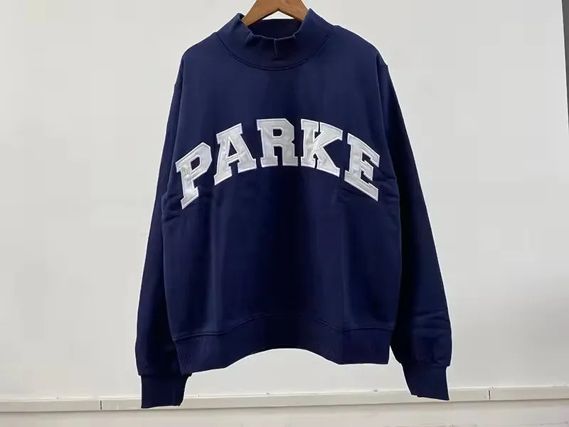 autumn winter Women's Pullover Hooded Sweatshirt with Letter Print and Zipper Closure