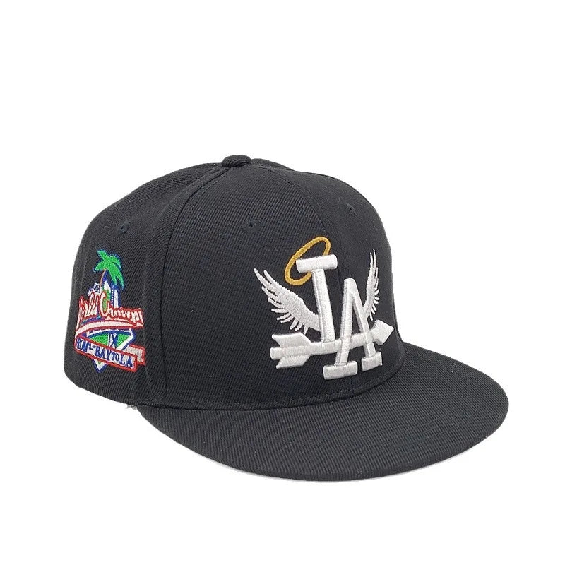 Los Angeles Embroidered Baseball Cap Unisex Angel Wings Hip Hop Cap Outdoor Adjustable Flat Brim Hat Sun Protection Peaked Hats