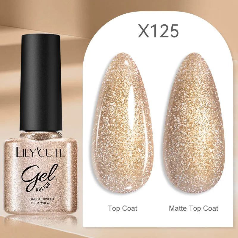 LILYCUTE 7ML Black White Color Gel Nail Polish Summer Colorful Gel Nail Art Semi Permanent UV Gel Soak Off UV LED Gel Varnishes